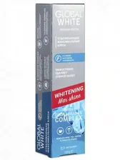 GLOBAL WHITE Зубная паста WHITENING MAX SHINE Отбеливающая, 100 гр